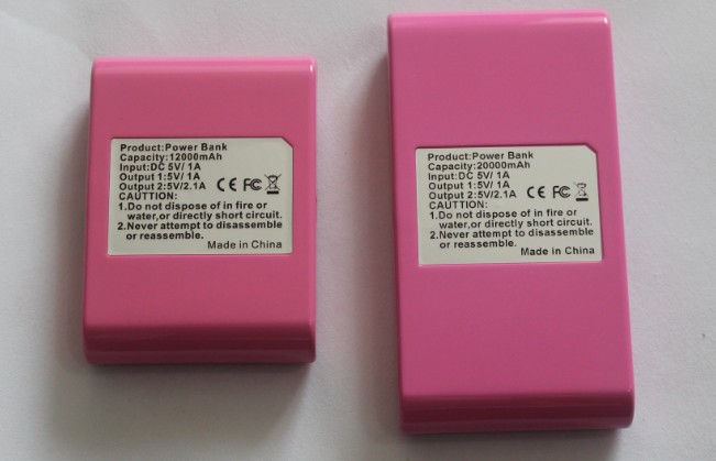 12000mAh mobile power bank has 10 colors and can work with many eletronics for charge
